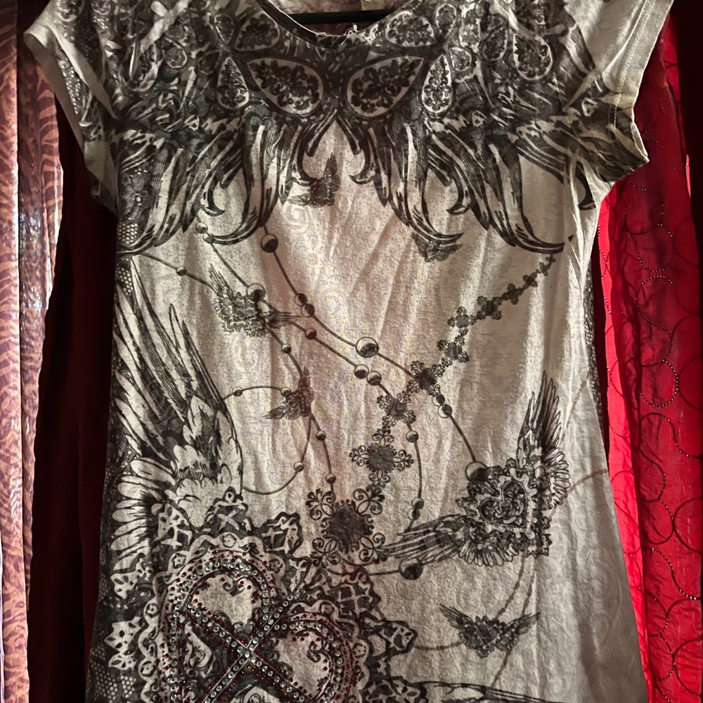 Elegant Gray Graphic Women's Top